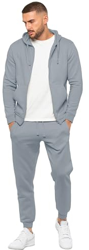 989Zé ENZO Mens Tracksuit Set Long Sleeve Essential Casual Zip Up Hoodie and Cuffed Sweatpants Joggers
