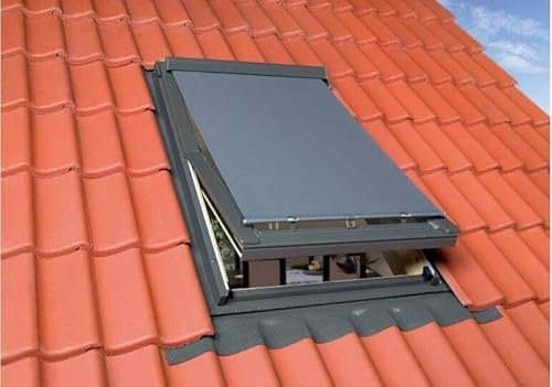 BAUBAY Hitzeschutz-Markise für Dachfenster 134/98 FAKRO | ARON | ERW | OPTILIGHT +Stab | bis zu 74% effektiver Hitzereduktion | einfache Montage | Lichtfilterung | 100% Polyester | UV-Schutz