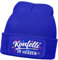 MoonWorks® Damen Beanie mit Patch Strickmütze mit Spruch Fasching Karneval Party Konfetti im Herzen Damenmütze Blau Unisize
