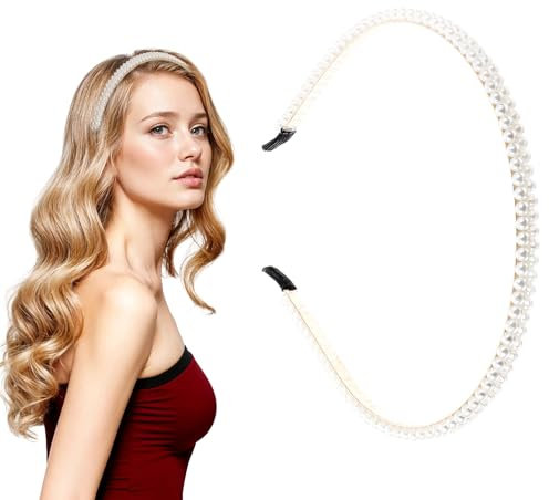 Perlen Stirnbänder für Frauen, Haarreif Perlen Stirnband Braut-Stirnband, Perlen Haar Accessoires Perlen Stirnbänder