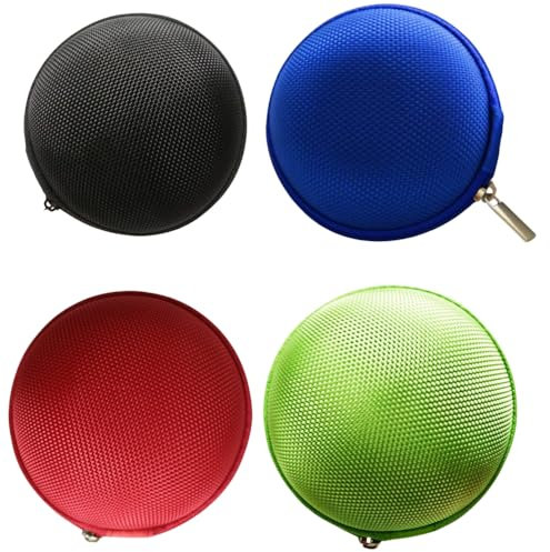 4 Pack Portable Earphone Case Earphone Bluetooth Headset Small Storage Bags Mini Coin Purse, Earbud Storage BoxStorage Cases Box Travel Carrying Pocket Headset For Headphones, USB Cable, Charger