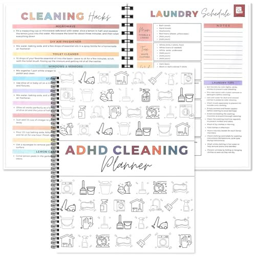 ADHD Cleaning Planner,ADHD Cleaning and Organizing Planner,Bundle Household Cleaning Schedule and Checklist Management,Cleaning List,Chart