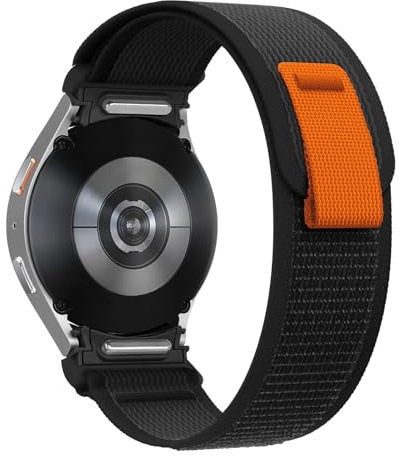 EKINS Per Samsung Galaxy Watch 7 6 5 4 44mm 40mm/FE/5 Pro 45mm cinturino in nylon Correa Watch6 cinturino classico 47mm 43mm(Black,Watch 4 40mm)