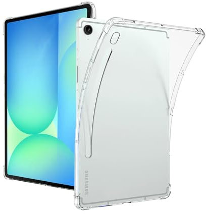 KZIOACSH Clear Case for Samsung Galaxy Tab S10 FE+/Tab S10 FE Plus 13.1 Inch, Reinforced Corners Flexible Ultra Slim Shockproof Protective Case Crystal Clarity Anti-Drop Non-Slip Soft TPU Skin Cover
