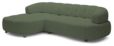 DomoHome ECKSOFA WESPER S - Eckcouch Mit Elektrischer Sitzverstellung, L-förmig, Freistehend, Relaxfunktion, Avangarde Collection, 183x284x79 cm Linke Seite Grün