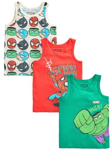 NEXT Jungen Marvel Trägertops aus 100% Baumwolle, 3er-Pack 92-152