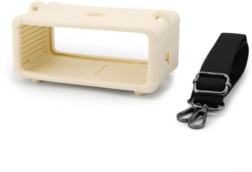 DAZZLEEX Speaker Silicone Protective Case, For MARSHALL Emberton III With 70-140cm Adjustable Shoulder Strap Dustproof Charging Port(Meter White)