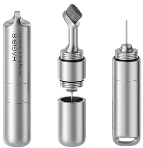 Hagibis Herramienta de extracción de Bandeja de Tarjeta SIM con Cepillo de Limpieza, Llavero portátil EDC 2 en 1, Pines de expulsión, abridor de Agujas, bolígrafo de Limpieza para iPhone Airpods Pro