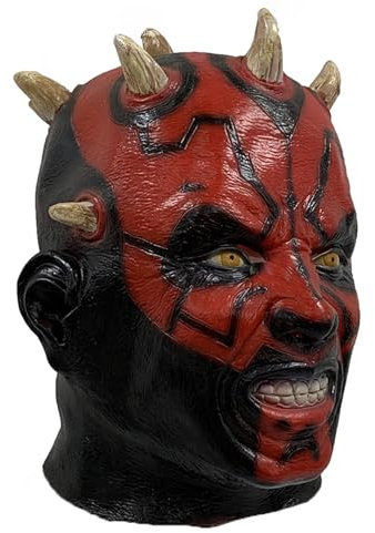 LePyCos Darth Maul Latex Vollkopfmaske für Erwachsene - Alien Wars Cosplay Maske für Halloween, Kostümpartys & Rollenspiele