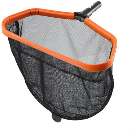 Skimmer per foglie per piscina con rete a doppia rete profonda resistente strumento di pulizia della piscina con manico in alluminio rete di manutenzione per piscine fuori terra interrate