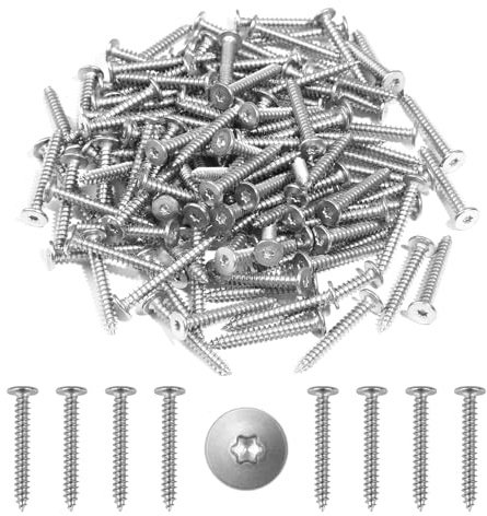 130 Stück Holzschrauben Torx, M4x30mm Holzschrauben Edelstahl 304, Schraube Flachkopf Holz, Selbstschneidende Schrauben für Möbel,Haushaltsgeräten(T20)