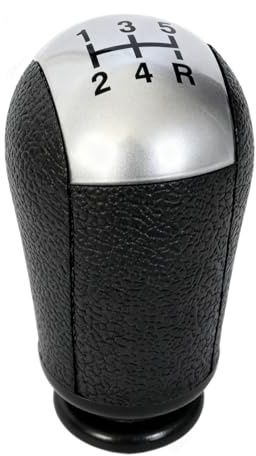 Fouedy 5/6-Gang-Schaltknauf für Ford Focus II MK2 C-Max Mondeo MK3 Mustang Transit Teile (mattes Silber, 5-Gang)