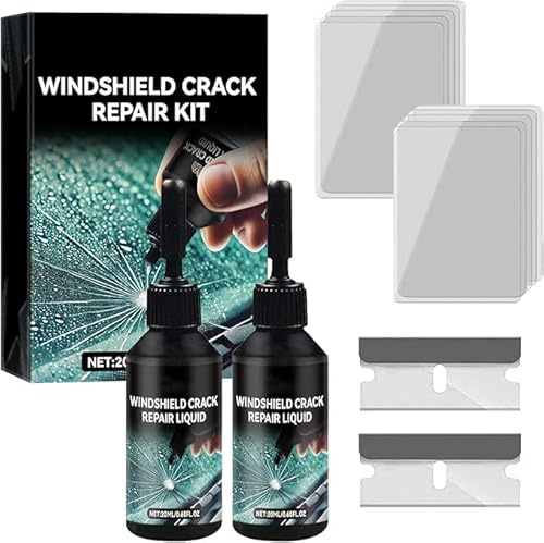 Myluatye 2 Stück Steinschlag Reparaturset Windschutzscheibe,Windschutzscheibe Reparaturset,Glas Reparatur Flüssigkeit,Auto Scheiben Reparatur Kit für Chips,Löcher