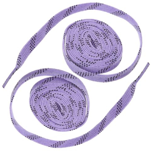 HOUDERCO Gewachste Eishockey Schnürsenkel Flach Hochfest Elastisch Ersatz für Schlittschuhe Rollschuhe Sportschuhe Lila