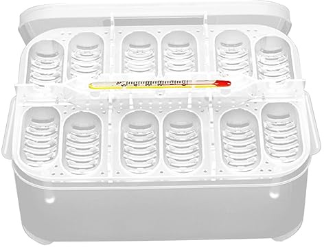 Xoeryoy Reptile Incubation Box Reptile Incubator Egg Tray Hatching Box with 12 Grids For Turtle Gecko Lizards Mane