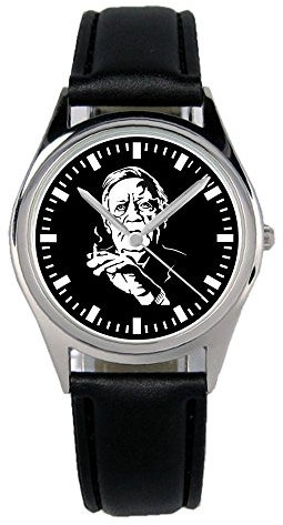 KIESENBERG Armbanduhr Helmut Schmidt Altkanzler SPD Geschenk Artikel Idee Fan Damen Herren Unisex Analog Quartz Lederarmband Uhr 36mm Durchmesser B-1923