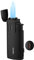 PIPITA Briquet Torche Coupe-Vent Triple Jet Flamme Butane avec poinçon Briquet Rechargeable en Alliage de Zinc, Design à Changement de Couleur de la fenêtre à gaz visuelle (Butane Non Inclus)