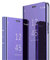 COTDINFOR Mirror Makeup Case For iPhone XR (6.1 inch Slim Clear View Standing Cover Bright Crystal Flip Folding Kickstand Protective Bumper Case for Apple iPhone XR 2018 Mirror PU Purple MX