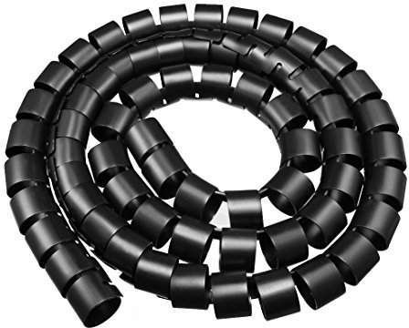 sourcing map Flexible Spiral Kabelschlauch Umhüllung Computer Organizer Draht 2M 40mm Schwarz DE de