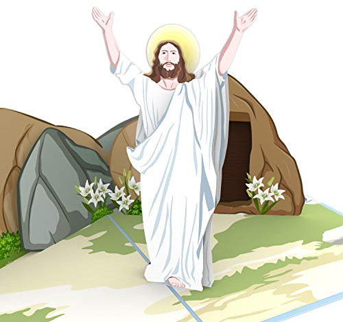UNIPOP Religiöse Ostern Pop Up Karte, Religiöse Osterkarte, Frohe Ostern Karte für Eltern, 3D Osterkarte, Osterkarte für Mutter, Katholische Osterkarte