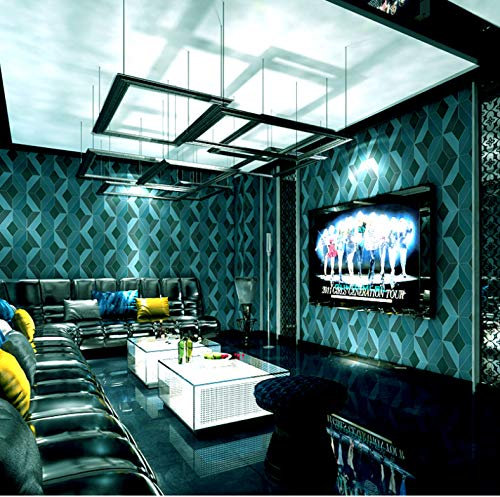 qunxun Glitzer Tapete Für Wände Rolle 3D Stereoscopic Geometry Pattern Ktv Bar Hintergrund Wanddekor PVC Wasserdicht Tapeten Grün10m*0.53m