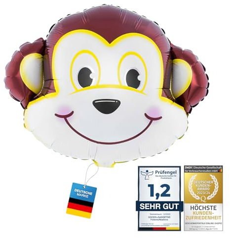 Luftballon Affe Heliumballon Tiermotiv Tiere Folienballon für Kindergeburstag Deko