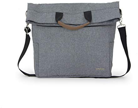 Bumprider Mama Tasche mit 6 Innenfächern und magnetischem Haken zur Befestigung am Kinderwagen Bumprider Connect2 Farbe: Grau meliert Braun