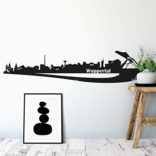 selbstklebendes Wandtattoo Wuppertal Skyline Wandsticker selbstklebend Schwebebahn Stadt Silhouette 100cm