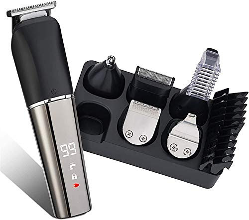 Abcoll Clippers per Capelli per Uomo, Trimmer per Capelli Elettrico Professionale Ricaricabile con Display a LED, Kit per la toeletta per Uomo Lavabile Kit Barba Rasoio, per Uomo e Uso familiare