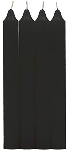 Besch 4 Velas Cilíndricas 100% parafina y mecha de algodón puro sin perfume 17.5 cm (Negro, 4 Velas)