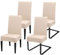 MOLVCE Hussen für Stühle 4er Set Stretch Stuhlhussen Universal Stuhlhusse aus Polyester Stuhlbezug für Esszimmer, Hotel, Bankett, Partys Deko, Hochzeit, Beige