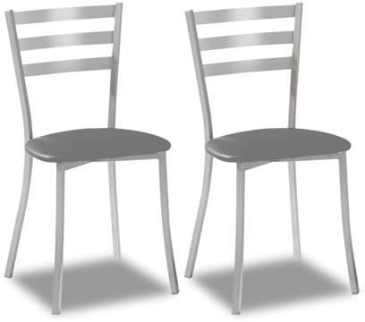 ASTIMESA SCALMGT Dos sillas de Cocina, Metal, Grafito, Altura de Asiento 45 cms