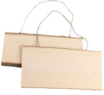 Milisten Holzschild zum Aufhängen, unlackiert, blanko, zum Aufhängen, für Türen, Bauernhaus, Wandkunst mit Seil zum Bemalen, Schreiben, Basteln, 2 Stück