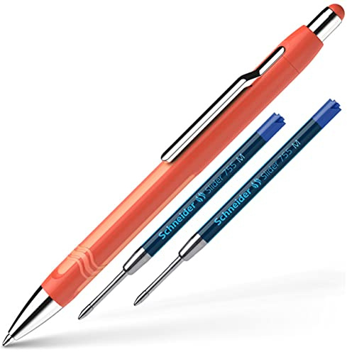 Schneider Epsilon Druckkugelschreiber, Kugelschreiber, Strichstärke XB, Schreibfarbe: blau, dokumentenechte Mine, 2 Minen, Office Home And Business,