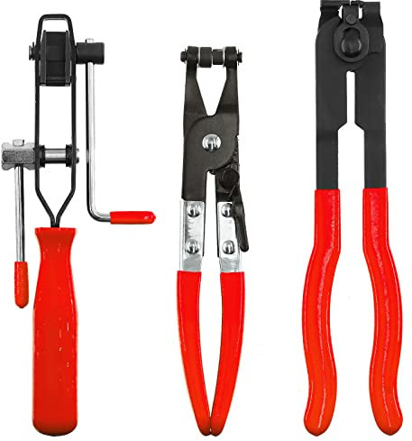 Keadic 3Pcs Universal Auto CV Joint Boot Clamp Pliers Tool Set Includes Joint Banding with Cutter, CV Joint Boot Clamps Pliers and Hose Clamp Pliers Car Repair Tool for Cooling System Fuel Filters