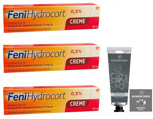 Kortison Creme Fenihydrocort 0,5% Set mit 3 x 30 g inklusive einer Handcreme ODER Handseife von Apotheken-Express