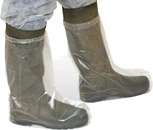 Überstiefel aus PE-Folie transparent mit Gummizug Überschuhe Stiefelüberzieher 100 Stück