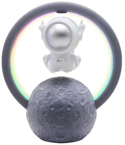 KangYao Magnetic Levitation Bluetooth Speaker, Levitation Astronaut Speaker with 6 Modes Color LED Light, Night Light, Bedside Lamp, Cool for Home Office Decor, Creative Gift (01 Gold) (01 Silver)