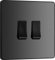 BG Electrical Double Wall Light Switch, 2 Way, Screwless Front Plate, Round Edges, Evolve, Black Chrome, 20A, 16AX, PCDBC42B