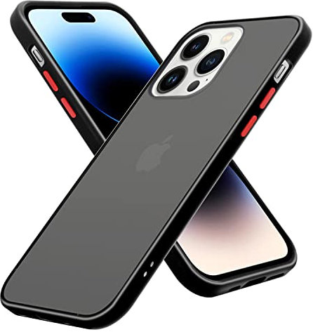 Cadorabo Hülle kompatibel mit Apple iPhone 14 PRO Schutzhülle TPU Silikon Case Hybrid Matt Design Anti Rutsch Slim Kratzfest Weiche Gummi mit Rundumschutz Case Hülle für iPhone 14 PRO in Transparent