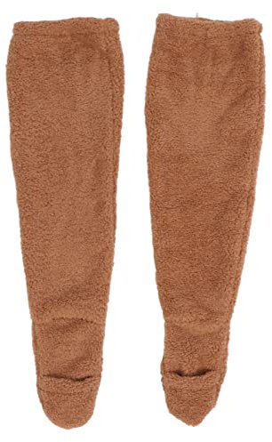 Calzini Sfocati Alti Sopra il Ginocchio, Calze Scaldamuscoli Morbide Spesse e Spesse Calzini per la Casa Invernali Extra Lunghi Calzini per Stivali Alti Alla Coscia (Marrone)
