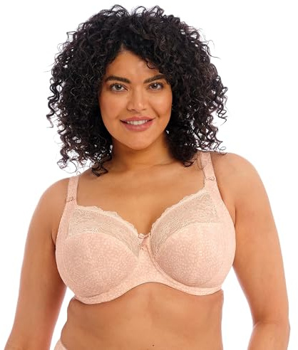 Elomi Womens Women's Morgan Banded Bra: Comfort & Support. Three-Section Cup, Side Frame, Stretch Lace. Dd+ Bras