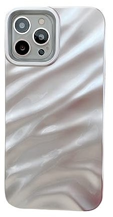 AKABEILA Case for iPhone 14 Pro Max Case 6.7 Inch Water Ripple Pattern TPU Phone Case Slim Shockproof 3D Non-Slip Glitter Sparkle Glossy Cover Silver