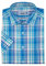 Double TWO Life Style Men's Pure Cotton Short Sleeve Blue Window Check Shirt (1037A) Blue in 5XL