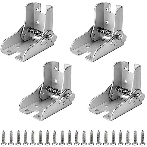 YOUNGSAY 4 Pièces Charnière Pied Pliable, Acier Galvanisé Charnière Pliante pour Pied de Table, Charnière Pliante Autobloquante de 90 Degrés avec Vis, Convient aux Meubles Pliants (Argent)