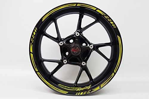 Felgenrand Aufkleber für 16 17 18 Zoll Felgen Motorrad Auto Neon Gelb X750000