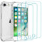 Whioltl Case for iPhone 6 and iPhone 6S with 3 Pack Tempered Glass Screen Protectors, Crystal Clear Phone Cover, Anti-Scratch, Shock-Absorption, Transparent Basic Case Compatible with Wireless Charger