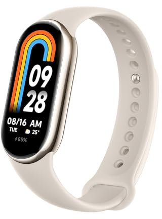Xiaomi Mi Smart Band 8 Braccialetto Sportivo, 16 Giorni di Durata, Monitoraggio della Salute, Display Adattivo, Frequenza di Aggiornamento 60Hz, 150+ Modalità Sportive, 5 ATM, Oro Pallido