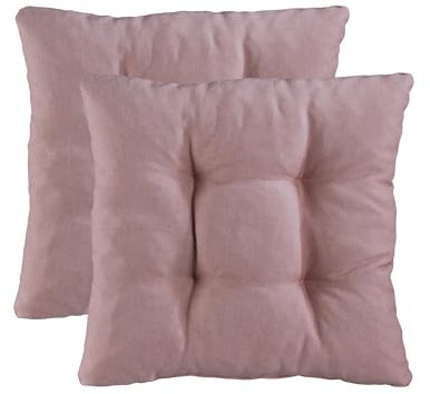 Traumnacht Stuhlkissen Cozy 2er Set, Bequeme Sitzkissen für Gartenstuhl, Küche oder Esszimmer, Indoor u. Outdoor, 38 x 38 x 6 cm, altrosa