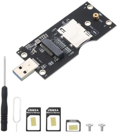 sourcing map M.2 Key B to USB 3.0 Network Adapter Ethernet Port 3G/4G/5G/LTE Module for Desktop, Laptop, PC with Screwdriver/Screws/R-SIM Card Slot